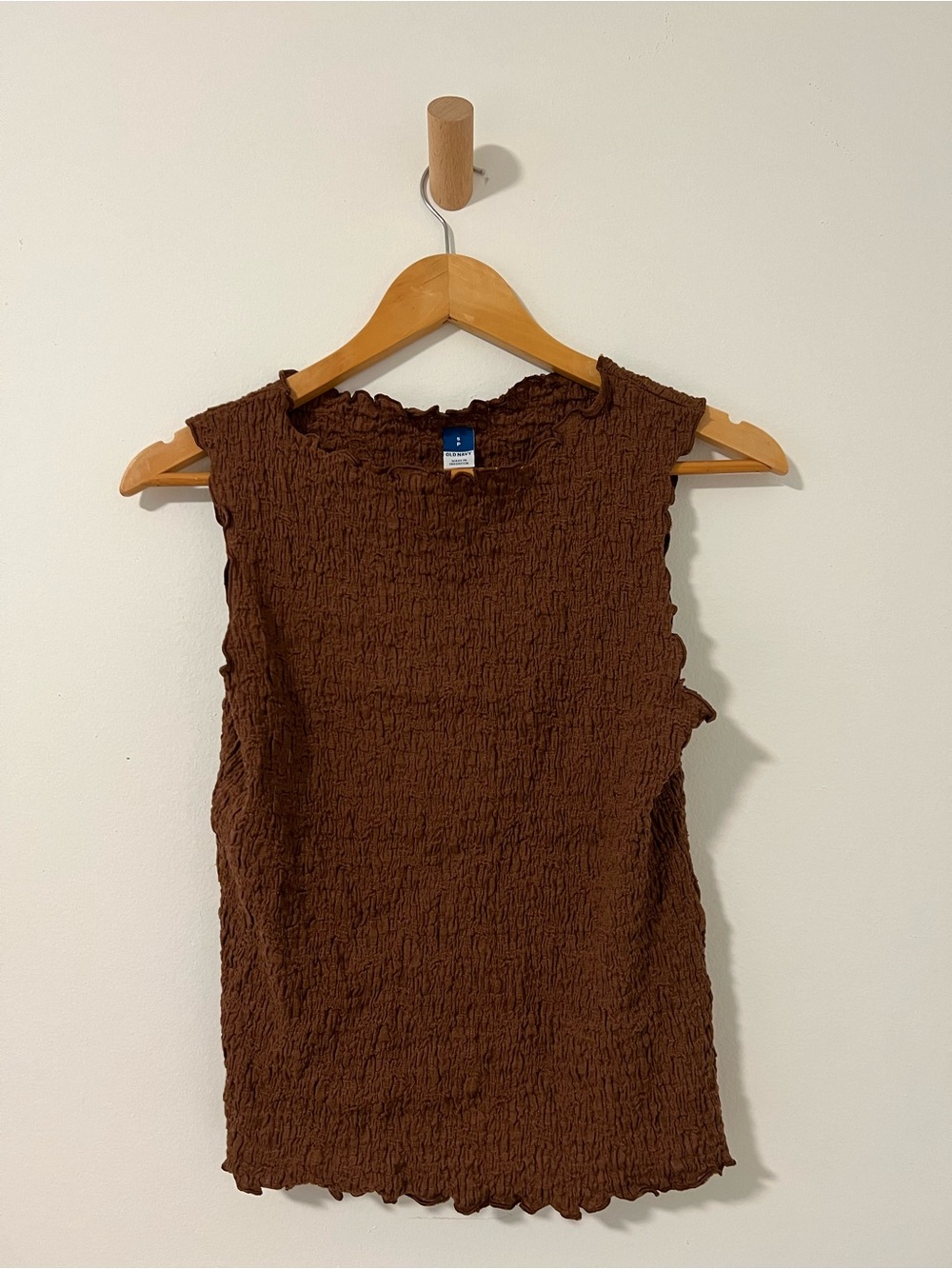 Old Navy Brown Crinkle Sleeveless Tank